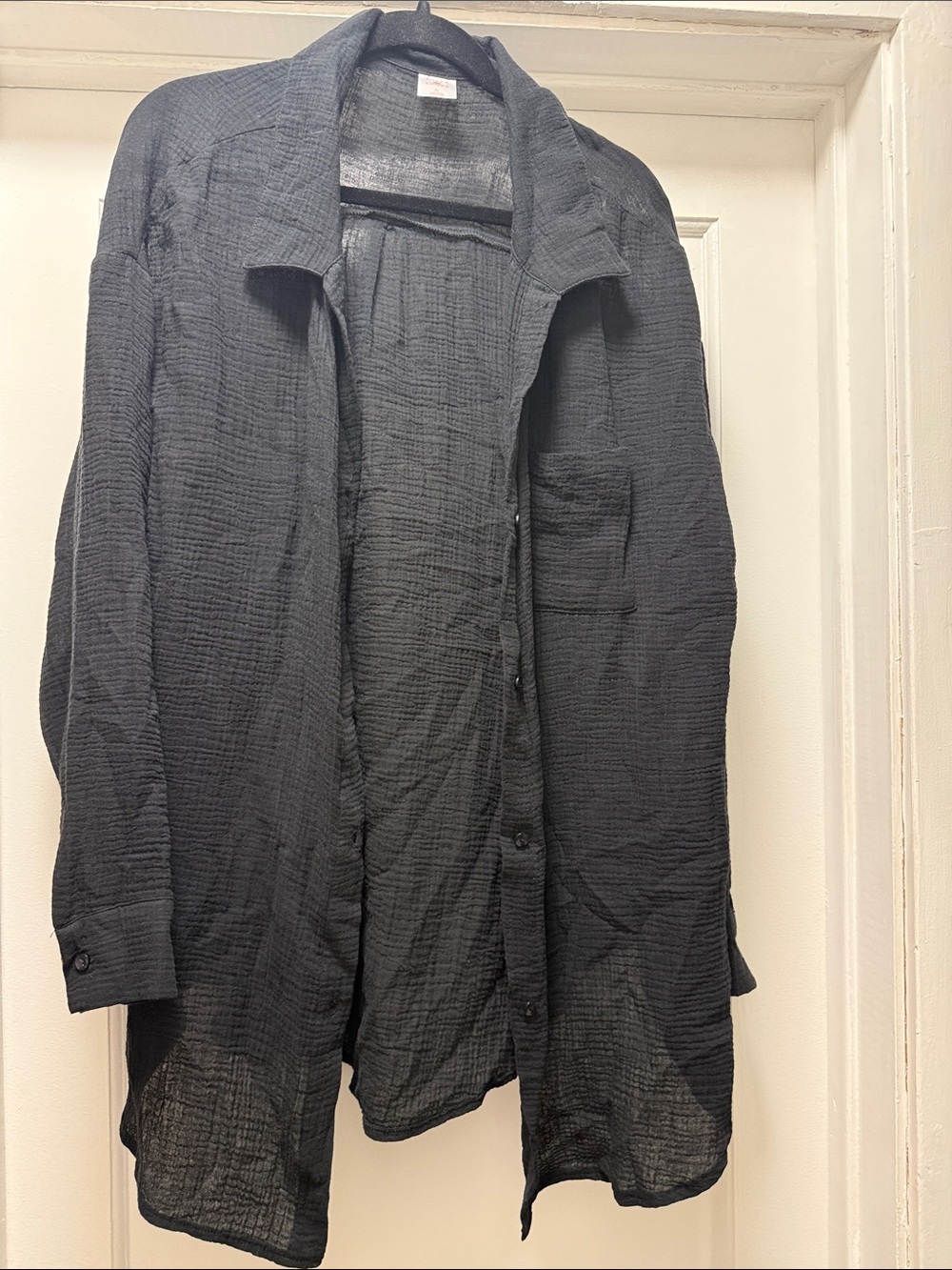 Shade & Shore Black Lightweight Button-Up Shirt Jacket